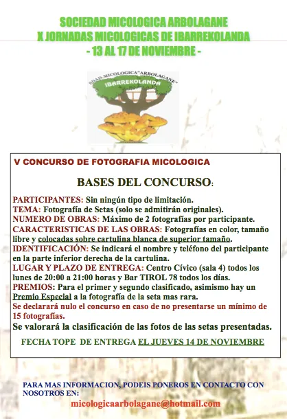 V concurso fotografia micologica